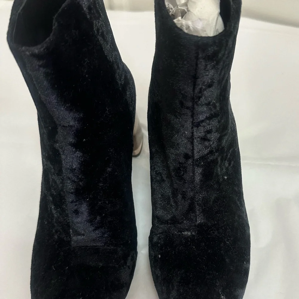 ✨✨✨rag & bone Black Velvet Ankle Boots with Clear Block Heel | EU 37